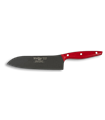 Cuchillo Santoku 20 cm - Teflon - Mango Mikarta Roja, Estuche