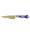 Puntilla de Cocina Enteriza 11 cm Titanio Oro - Mango Metacrilato Lila-Blanco